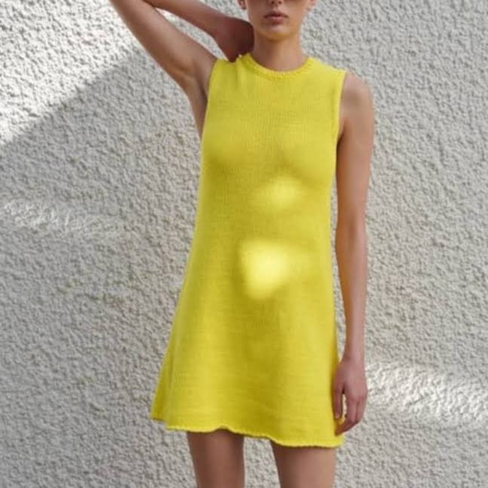 NWT Yellow Zara Mini Dress — Small